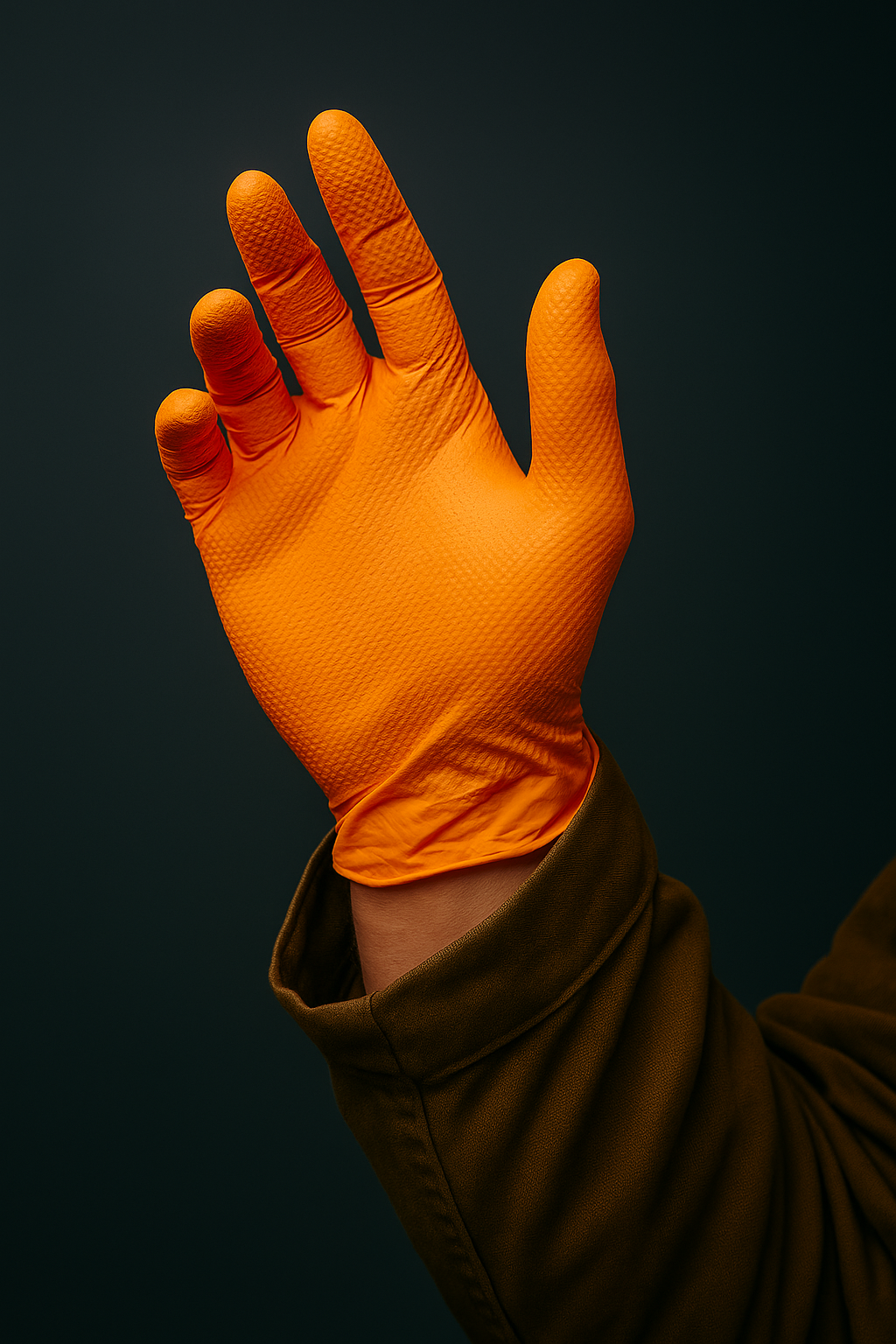 ARPEX 8 mil orange diamond-grip nitrile glove